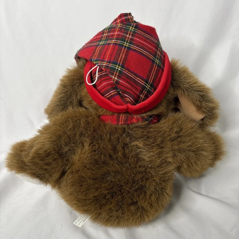Vtg Commonwealth Digby & Dexter‎ Dog Plush Christmas Plaid Hat 20